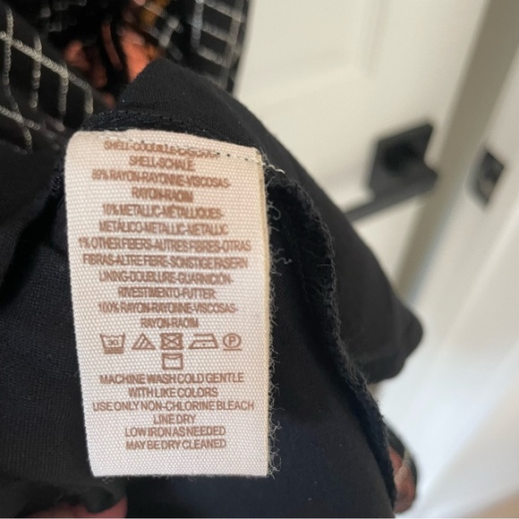 Free People Black Orange Plaid Mini Dress Oversized Baby Doll - Picture 8 of 10